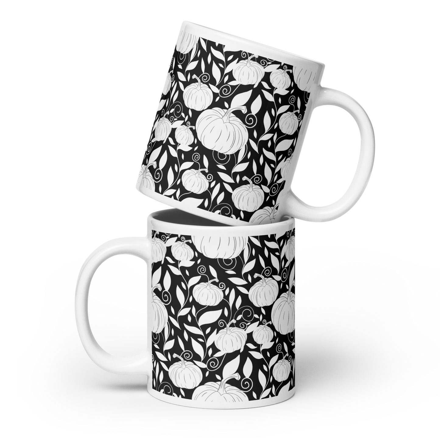 Halloween Pumpkins White glossy mug