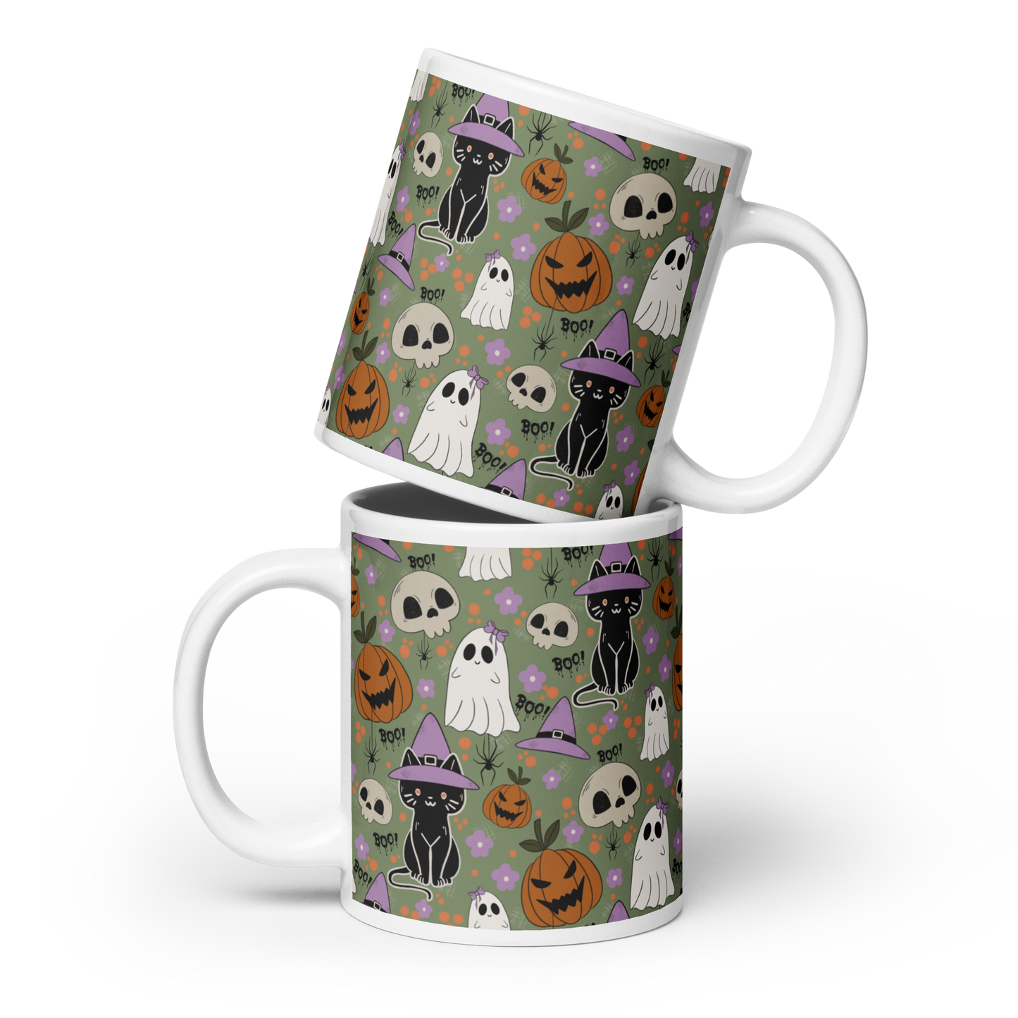 Halloween Vibe White glossy mug