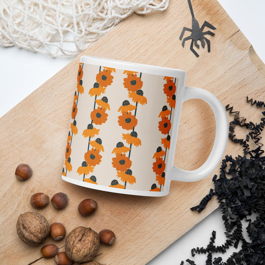 Golden Sunflower White glossy mug