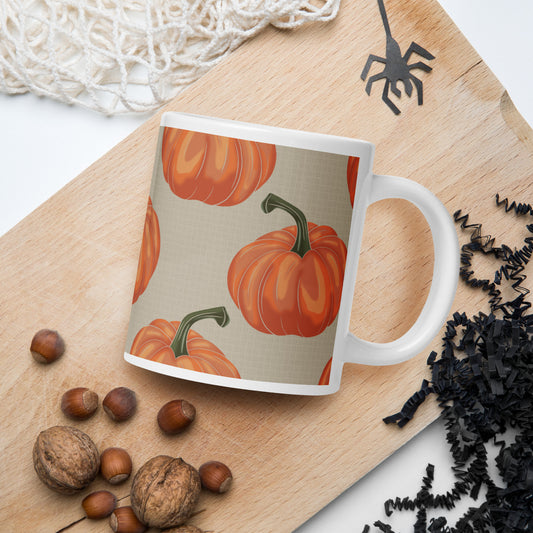 Halloween Pumpkins - White glossy mug