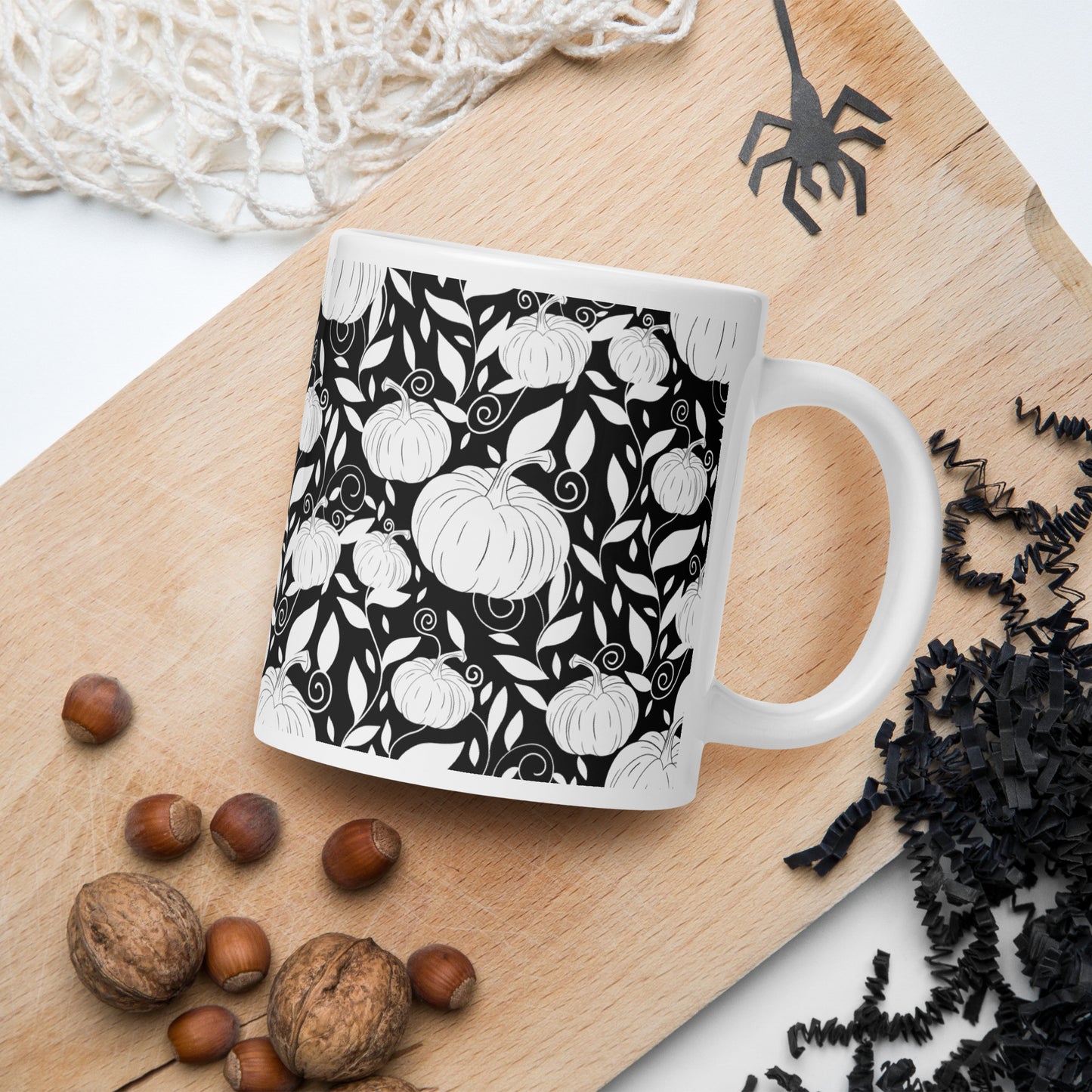 Halloween Pumpkins White glossy mug