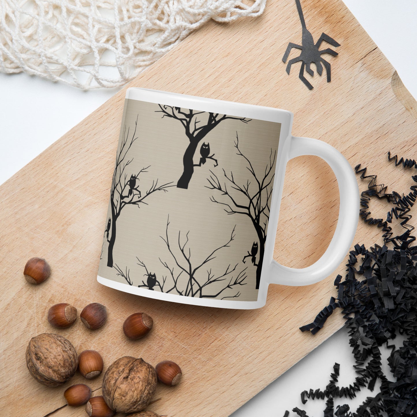 Halloween Trees - White glossy mug