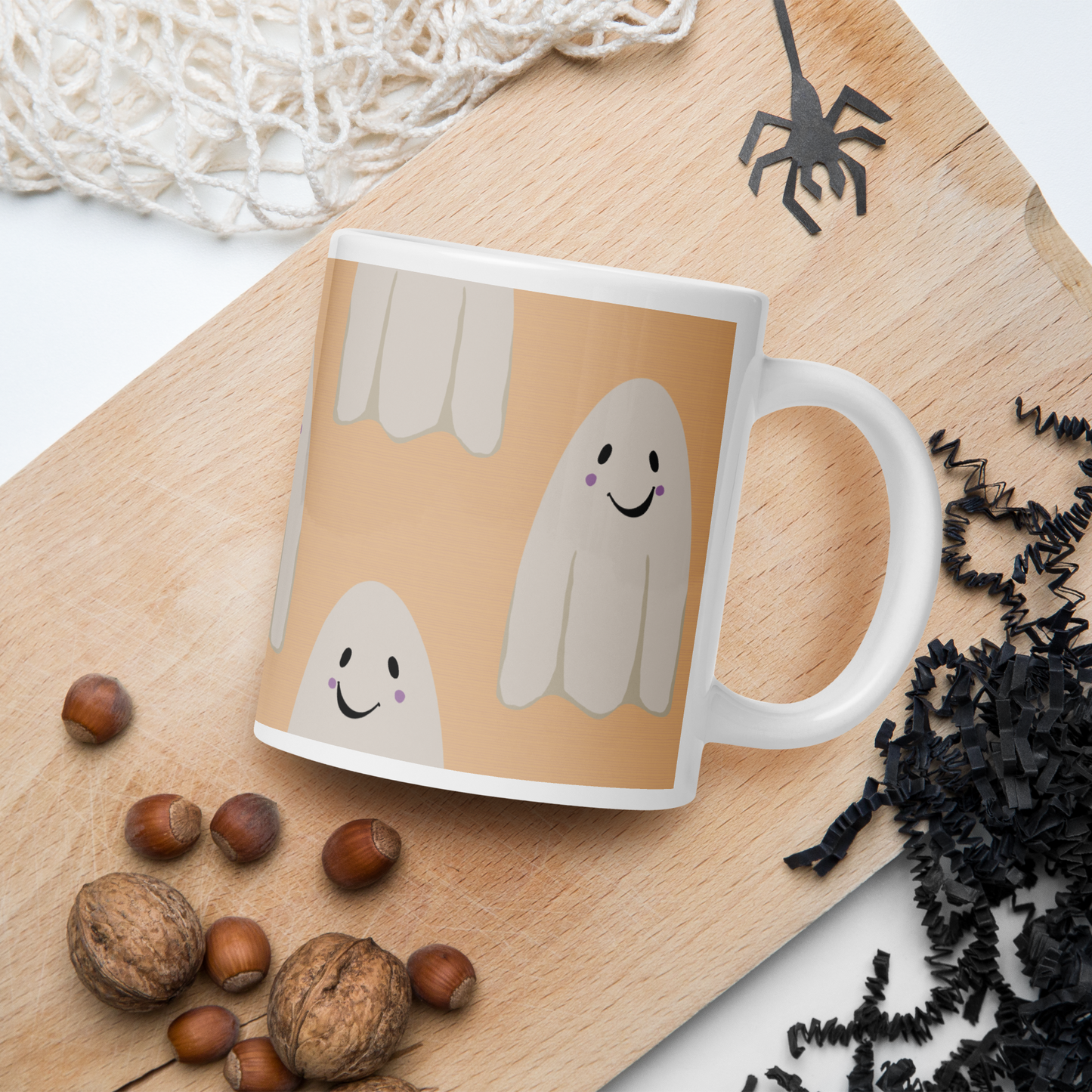 Halloween Ghosts - White glossy mug