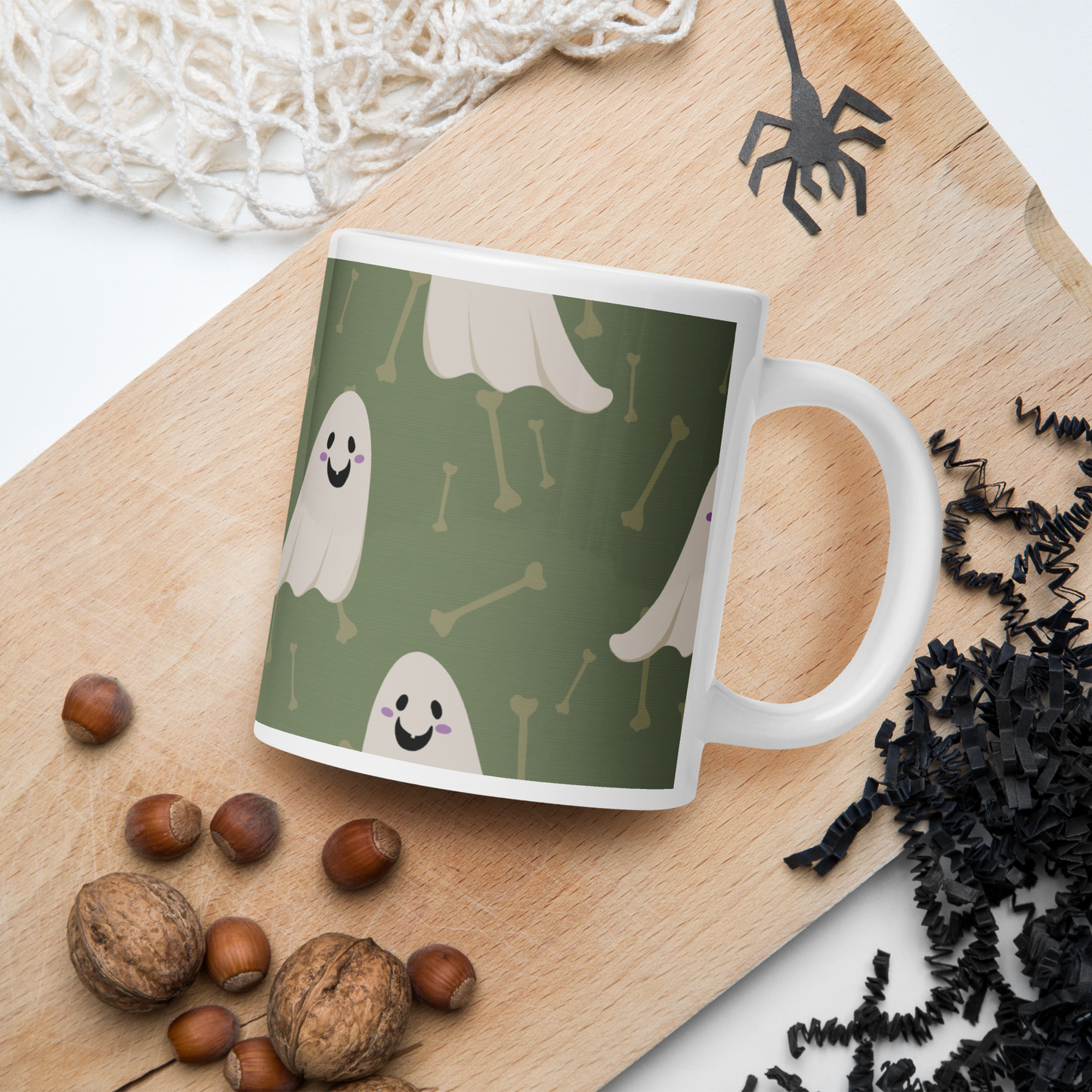 Halloween Ghosts - White glossy mug