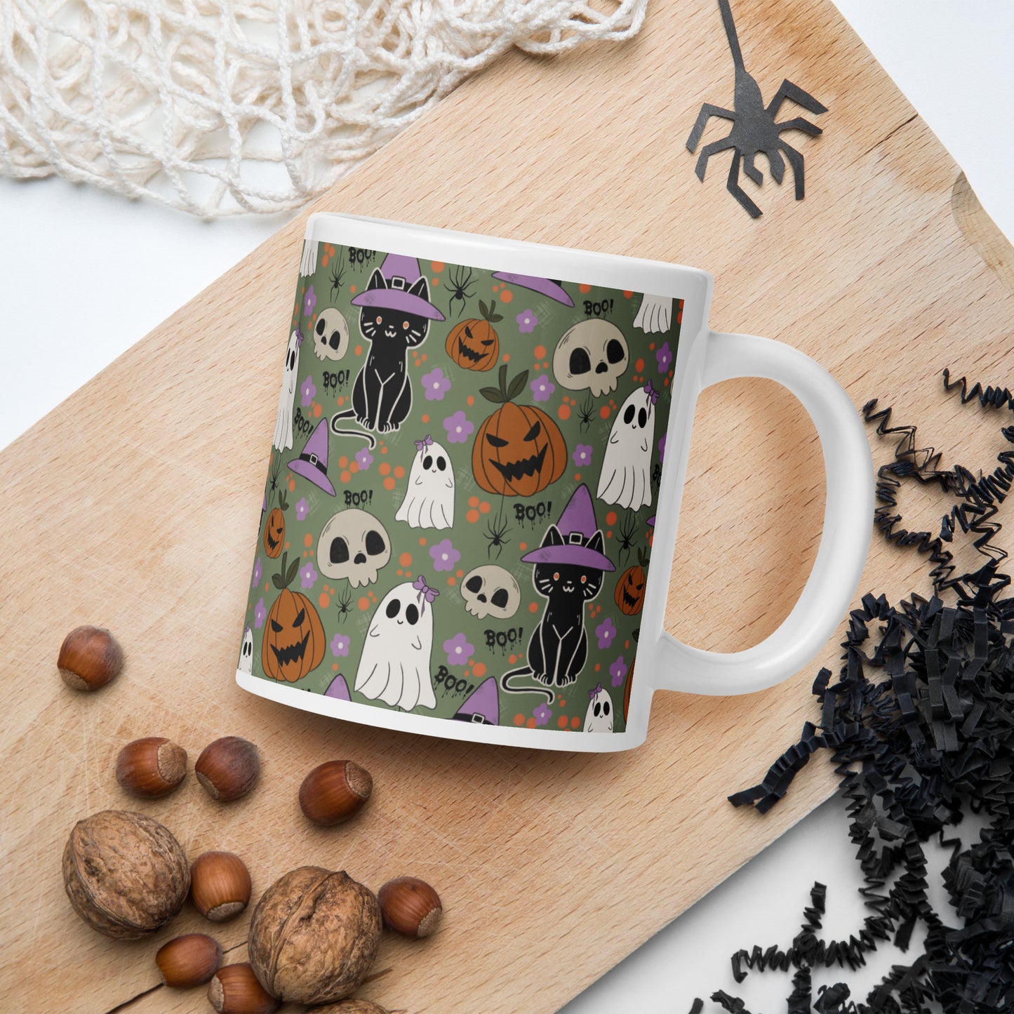 Halloween Vibe White glossy mug