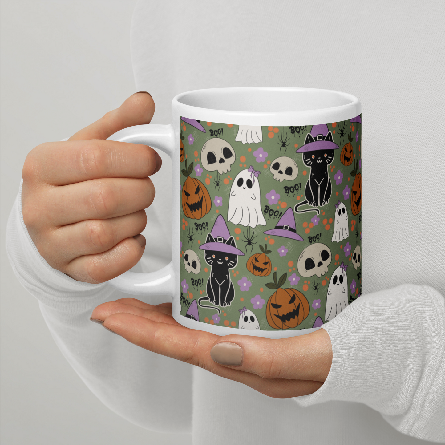 Halloween Vibe White glossy mug