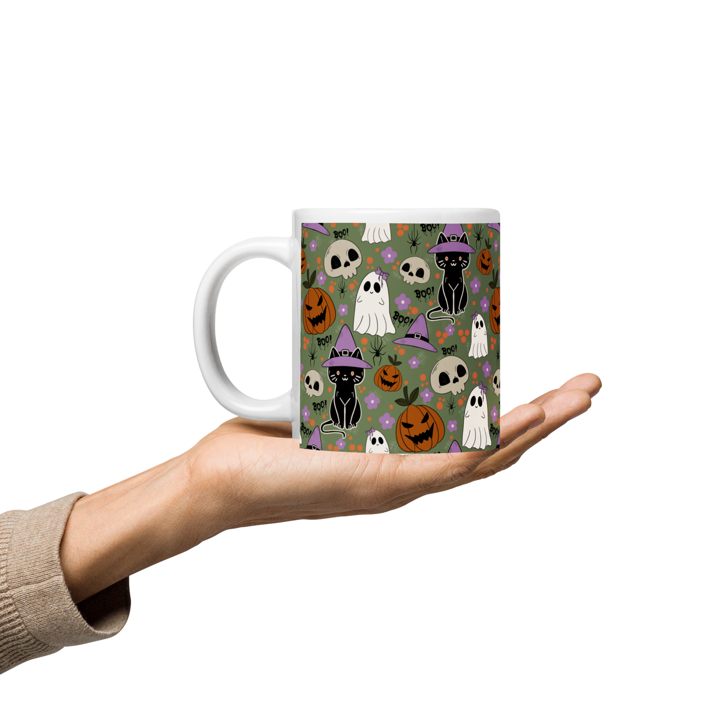 Halloween Vibe White glossy mug