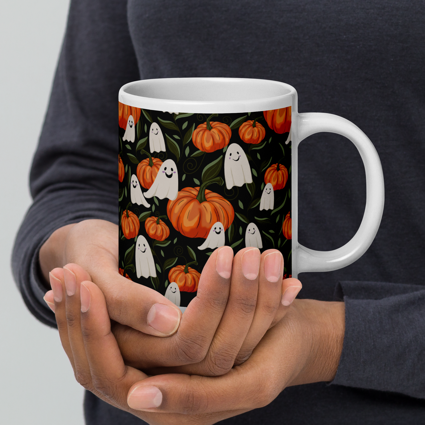 Halloween Pumpkins - Colourful White glossy mug