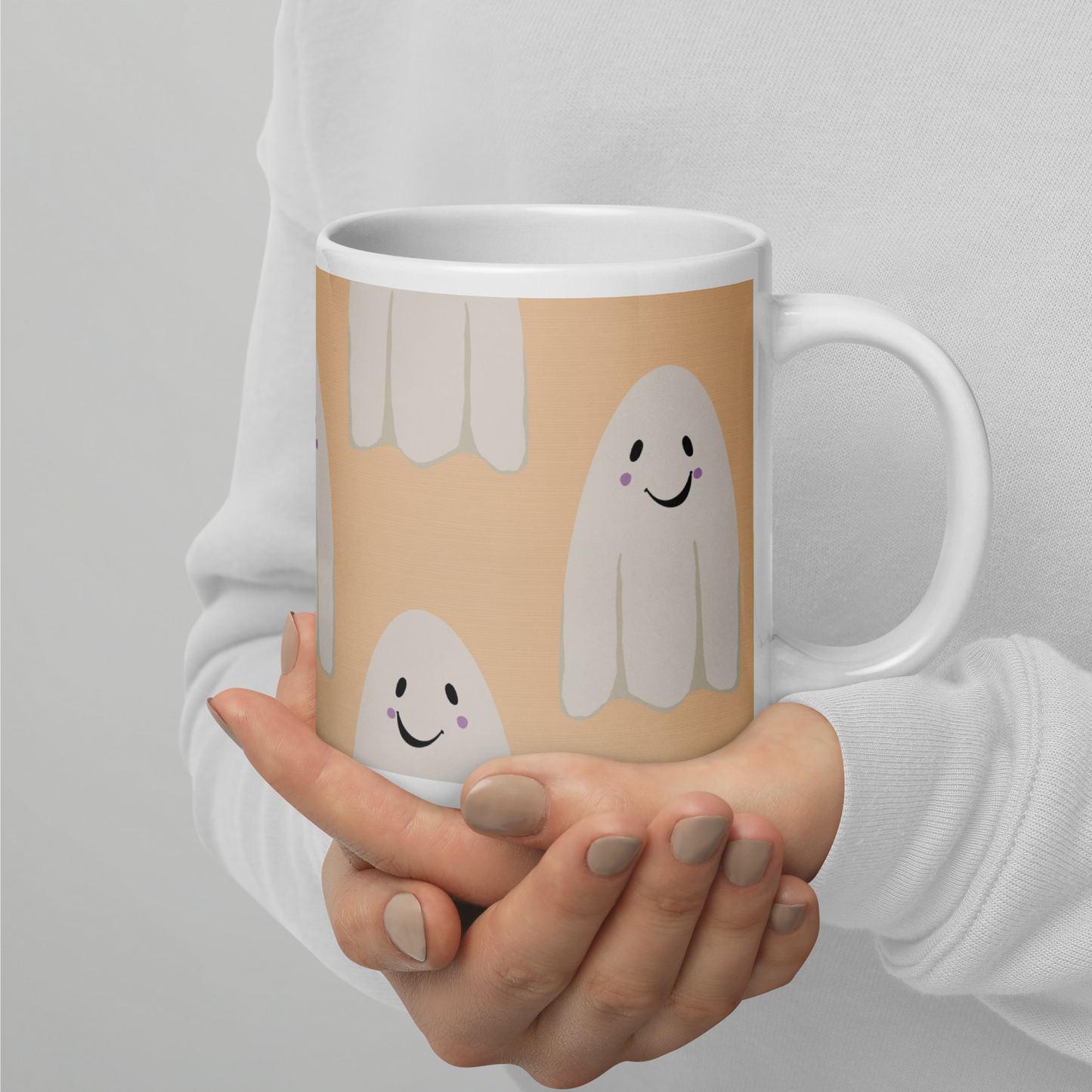 Halloween Ghosts - White glossy mug