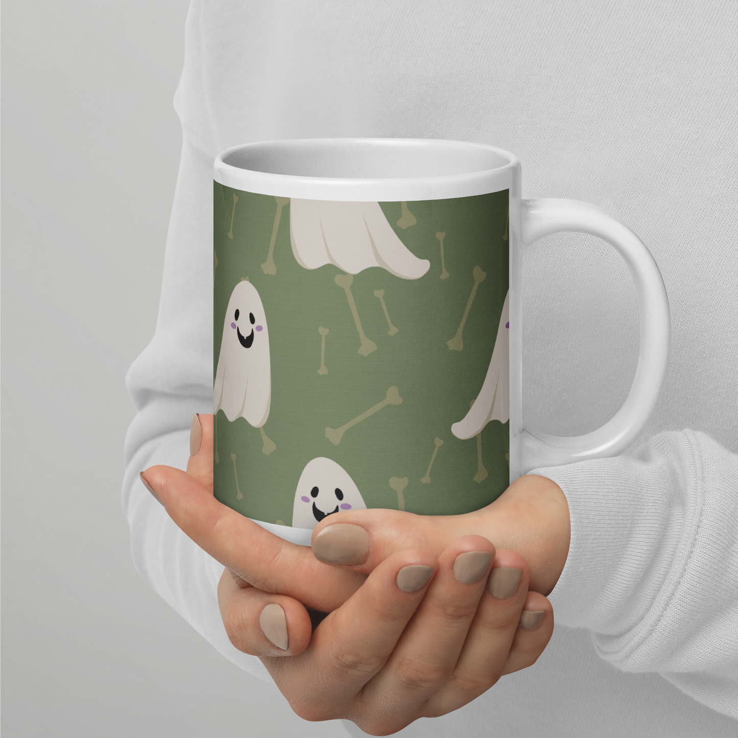 Halloween Ghosts - White glossy mug