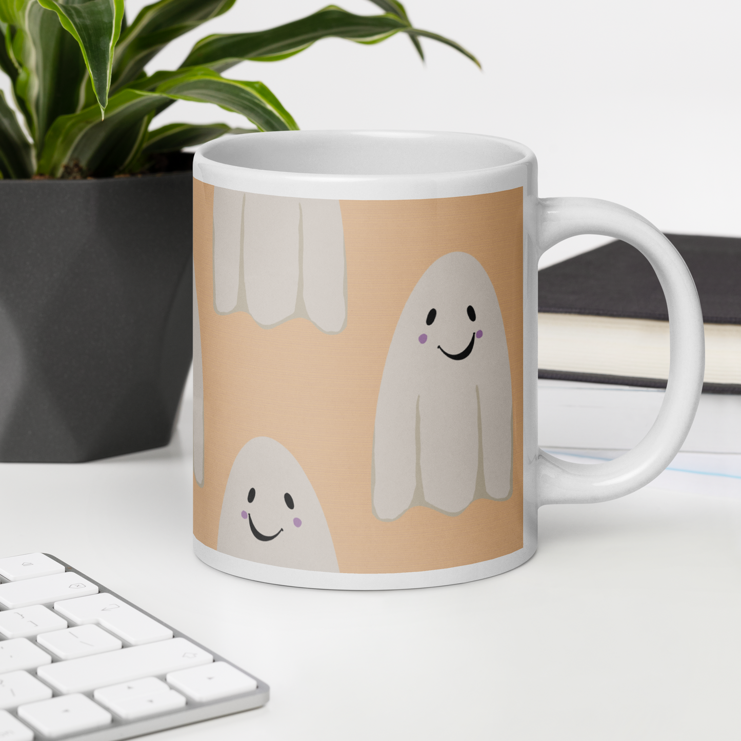 Halloween Ghosts - White glossy mug