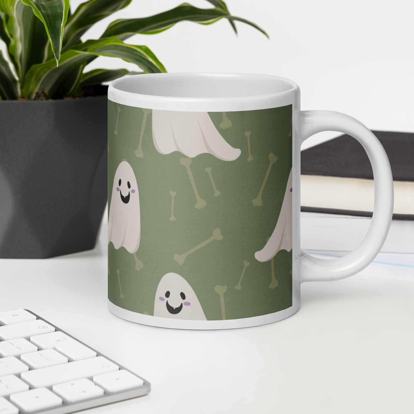 Halloween Ghosts - White glossy mug