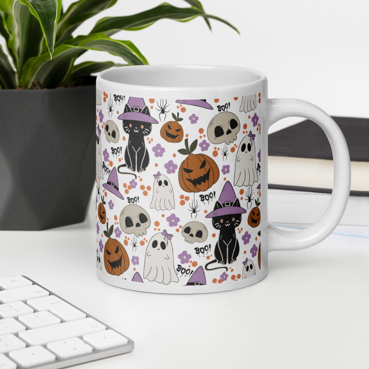 Halloween Vibe White glossy mug