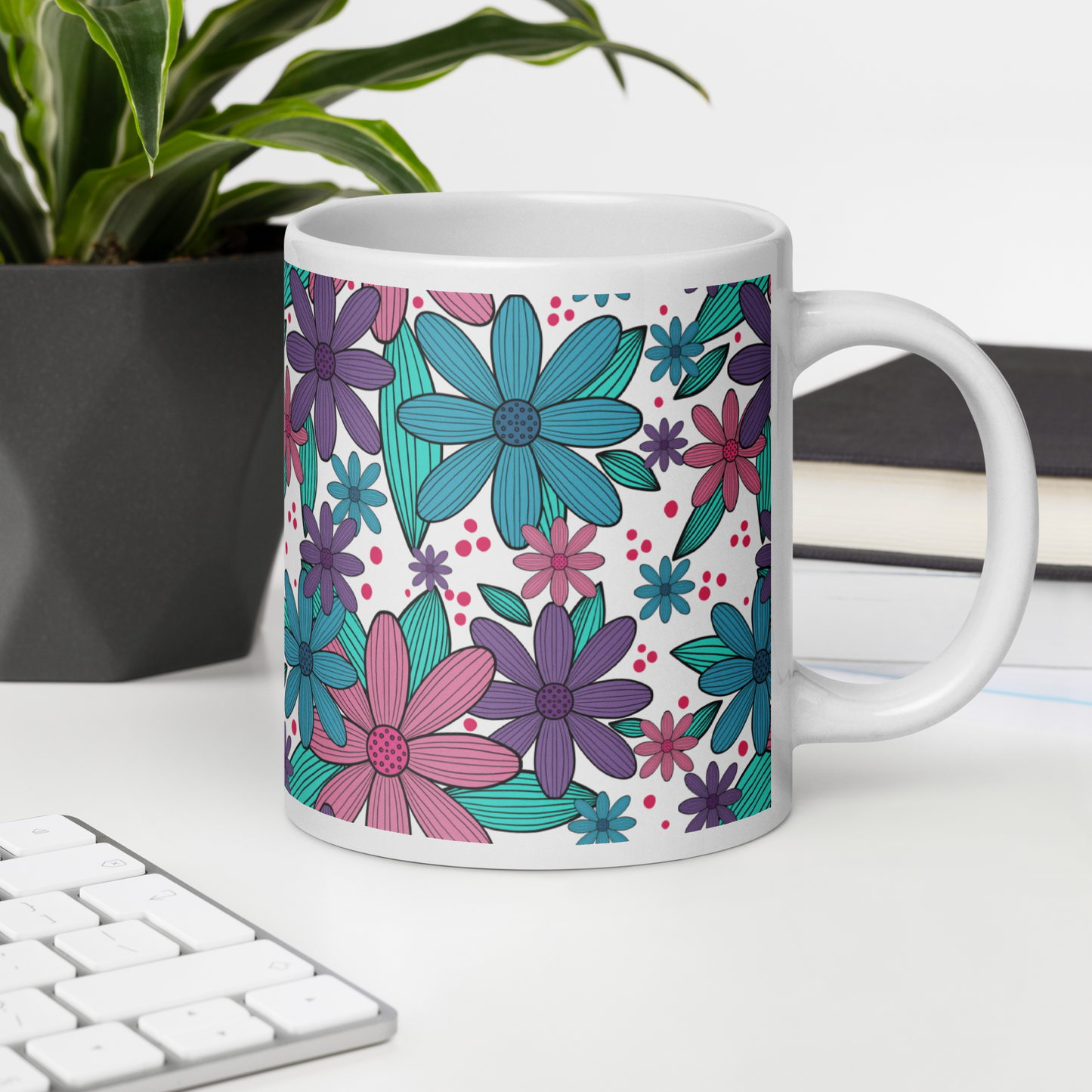 Botanical Arena White glossy mug